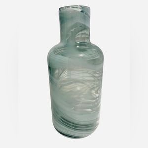 Hand Blown Art Glass Vase By Lina Vuorivirta Home Decor Blue White Swirl Large